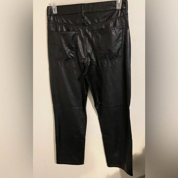 Sz US 10 short AE stretch vegan leather super high waisted straight pant black - Picture 9 of 10